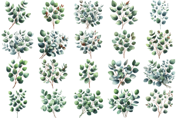 Download 20 Watercolor Eucalyptus Clipart Bundle - Bundle Collection