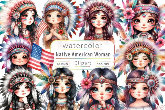 Download Native American Woman Clipart Bundle - Bundle Collection