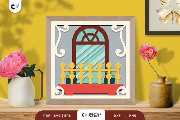 Download Spring Balcony 3D Layered Paper Cut - Premium Resources