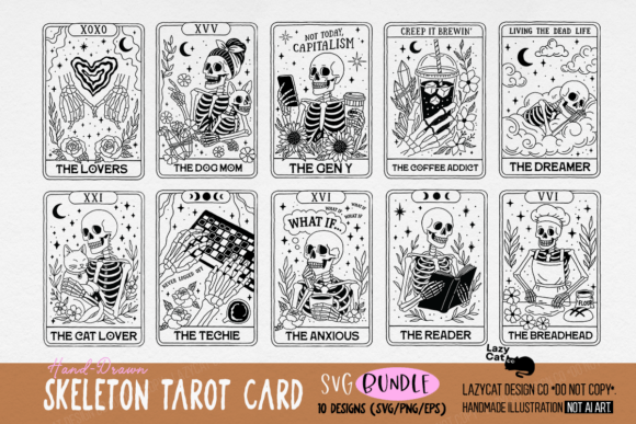Download Skeleton Tarot Card Halloween SVG Bundle - Bundle Collection