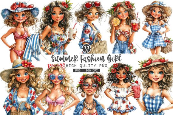 Download Summer Fashion Girl PNG Clipart Bundle - Bundle Collection