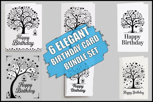 Download Elegant Birthday Card Bundle Set - Bundle Collection